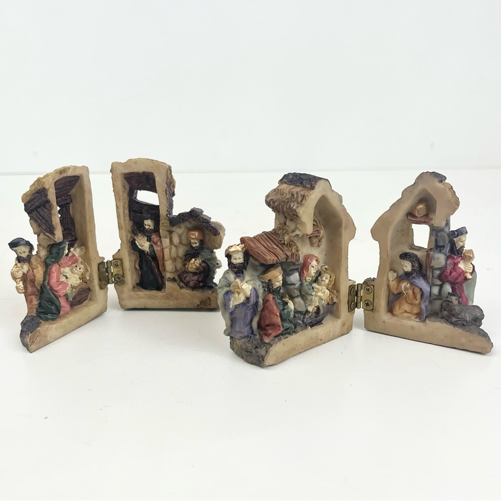 Dicksons Miniature Hinged Resin Set of 2 Nativity Scene Holiday Christmas Decor